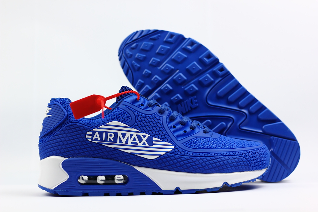 Supreme Nike Air Max 90 Nano Drop Plastic Sea Blue White Shoes - Click Image to Close